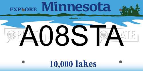 A08STA Minnesota License Plate