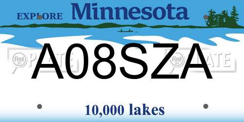 A08SZA Minnesota License Plate