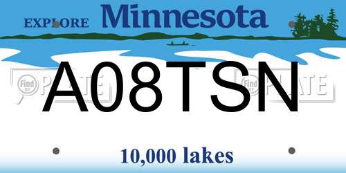 A08TSN Minnesota License Plate