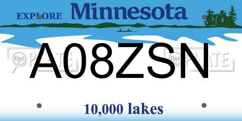 A08ZSN Minnesota License Plate