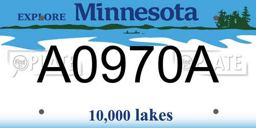 A0970A Minnesota License Plate