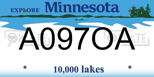 A097OA Minnesota License Plate