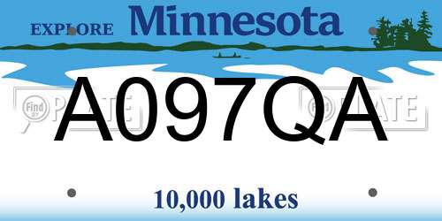 A097QA Minnesota License Plate