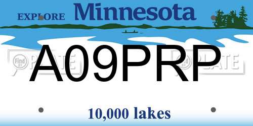 A09PRP Minnesota License Plate