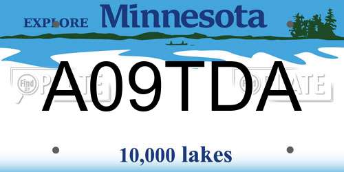 A09TDA Minnesota License Plate