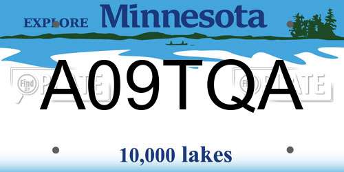 A09TQA Minnesota License Plate