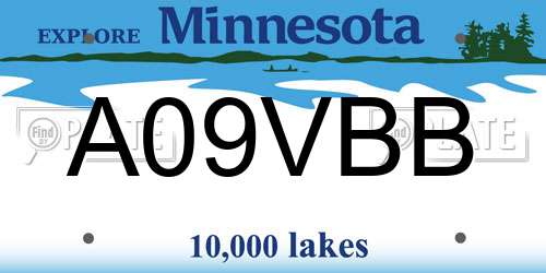 A09VBB Minnesota License Plate