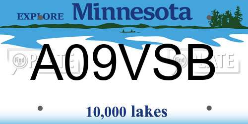 A09VSB Minnesota License Plate