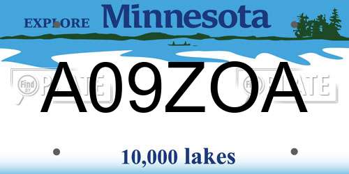 A09ZOA Minnesota License Plate