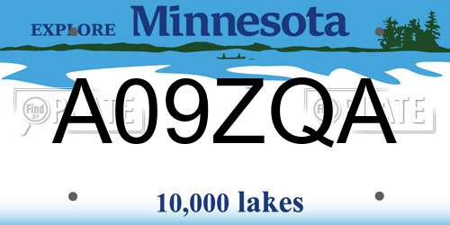 A09ZQA Minnesota License Plate