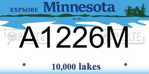 A1226M Minnesota License Plate