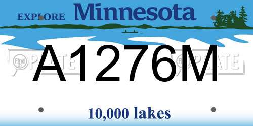 A1276M Minnesota License Plate