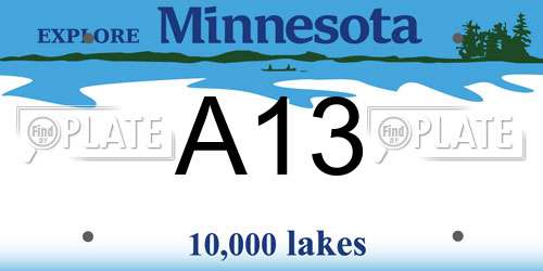 A13 Minnesota License Plate