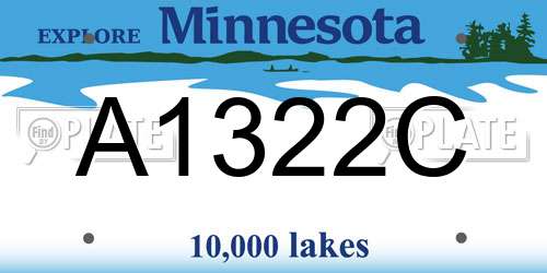 A1322C Minnesota License Plate