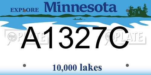 A1327C Minnesota License Plate