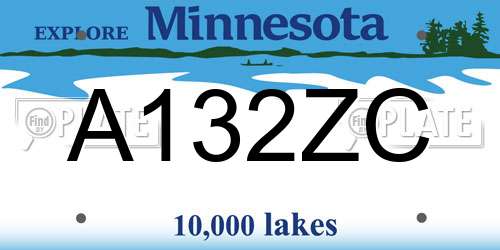 A132ZC Minnesota License Plate
