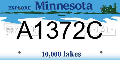 A1372C Minnesota License Plate