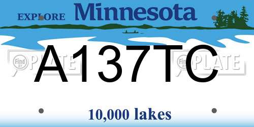 A137TC Minnesota License Plate