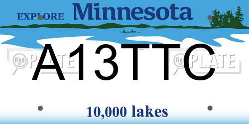 A13TTC Minnesota License Plate