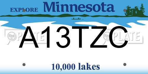 A13TZC Minnesota License Plate