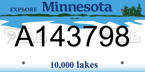 A143798 Minnesota License Plate