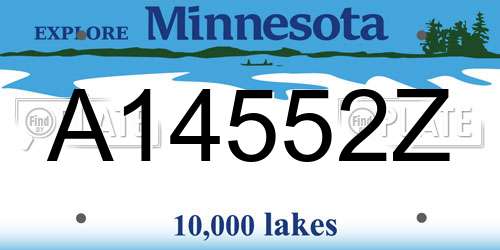 A14552Z Minnesota License Plate