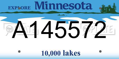A145572 Minnesota License Plate
