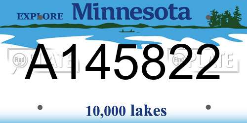 A145822 Minnesota License Plate