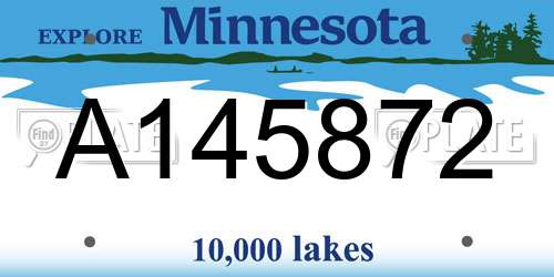 A145872 Minnesota License Plate