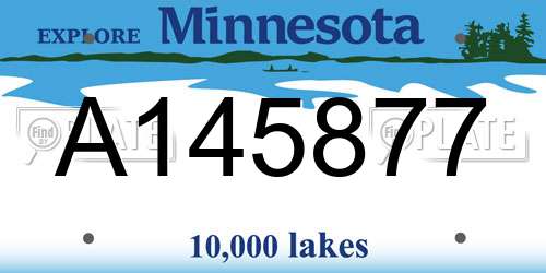 A145877 Minnesota License Plate