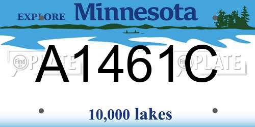A1461C Minnesota License Plate