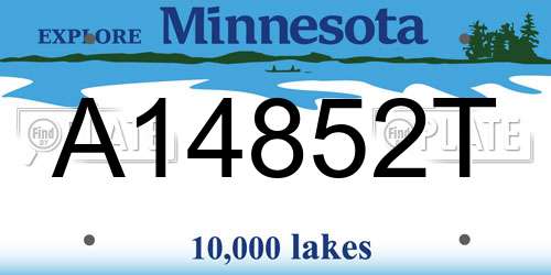 A14852T Minnesota License Plate