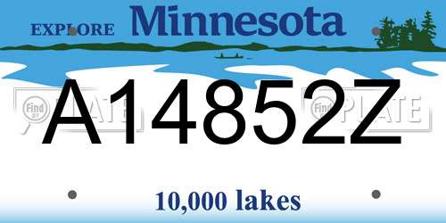 A14852Z Minnesota License Plate