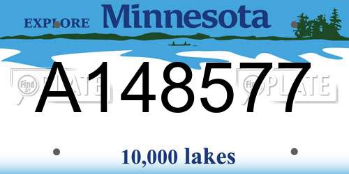 A148577 Minnesota License Plate