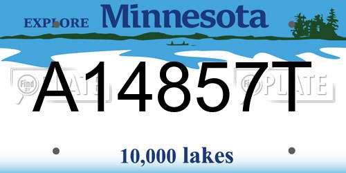 A14857T Minnesota License Plate