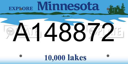 A148872 Minnesota License Plate