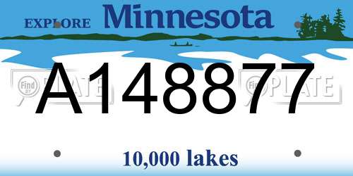 A148877 Minnesota License Plate