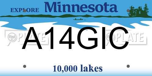 A14GIC Minnesota License Plate