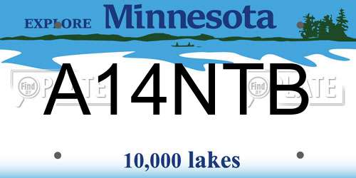 A14NTB Minnesota License Plate