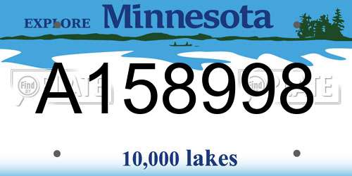 A158998 Minnesota License Plate