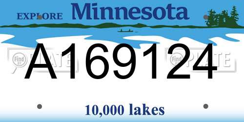 A169124 Minnesota License Plate