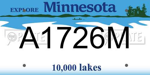 A1726M Minnesota License Plate
