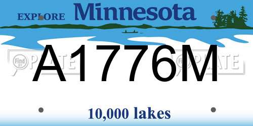 A1776M Minnesota License Plate
