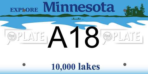 A18 Minnesota License Plate