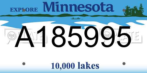 A185995 Minnesota License Plate