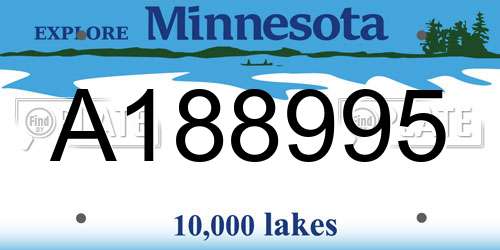 A188995 Minnesota License Plate