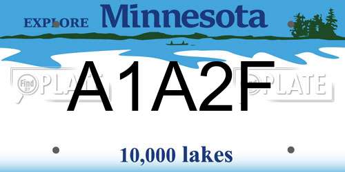 A1A2F Minnesota License Plate