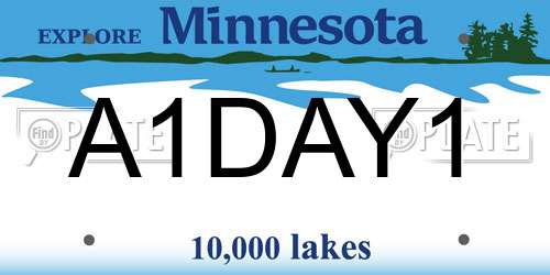 A1DAY1 Minnesota License Plate