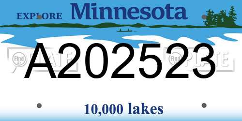A202523 Minnesota License Plate