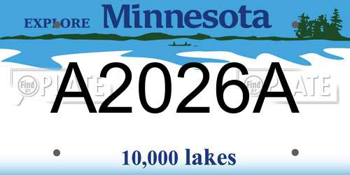 A2026A Minnesota License Plate